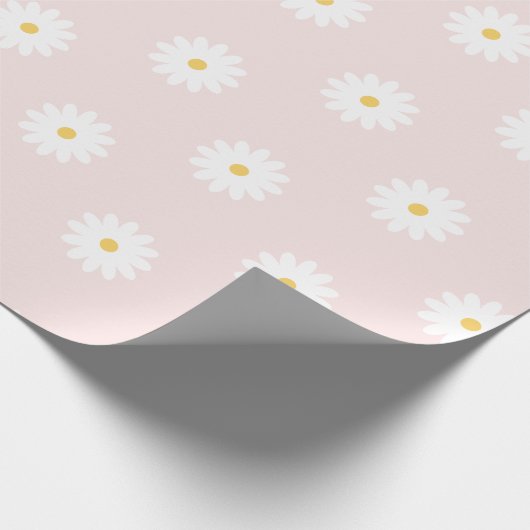 Blush Pink Daisy Cadeaupapier (Hoek)