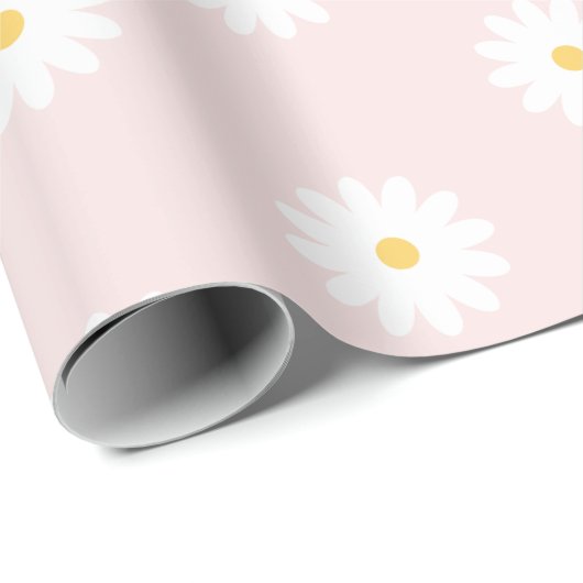 Blush Pink Daisy Cadeaupapier (Rol Hoek)