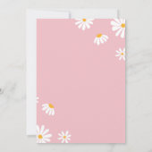 Blush Pink Daisy Eerste Verjaardag Uitnodiging (Achterkant)