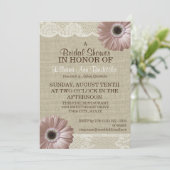 Blush Pink Daisy en Kant Vrijgezellenfeest Kaart (Staand voorkant)