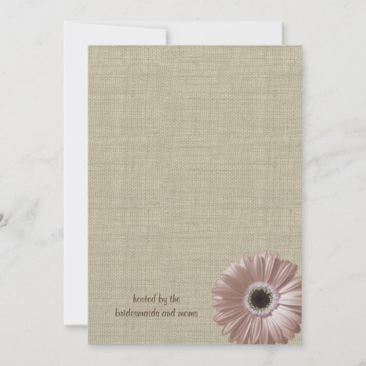 Blush Pink Daisy en Kant Vrijgezellenfeest Kaart (Achterkant)