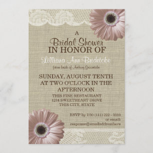 Blush Pink Daisy en Kant Vrijgezellenfeest Kaart