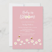 Blush Pink Daisy Floral Baby in Bloom Girl Shower Kaart (Voorkant)