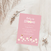 Blush Pink Daisy Floral Baby in Bloom Girl Shower Kaart