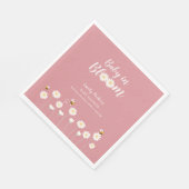Blush Pink Daisy Floral Baby in Bloom Shower Servet (Hoek)
