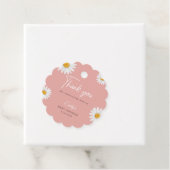 Blush Pink Daisy Floral Baby Shower Bedankjes Labels (In situ)