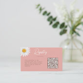 Blush Pink Daisy Floral Baby Shower Registry Informatiekaartje (Staand voorkant)