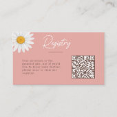 Blush Pink Daisy Floral Baby Shower Registry Informatiekaartje (Voorkant)