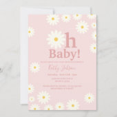Blush Pink Daisy Floral Bohemian Meisje Baby showe Kaart (Voorkant)