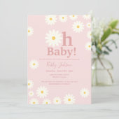 Blush Pink Daisy Floral Bohemian Meisje Baby showe Kaart (Staand voorkant)