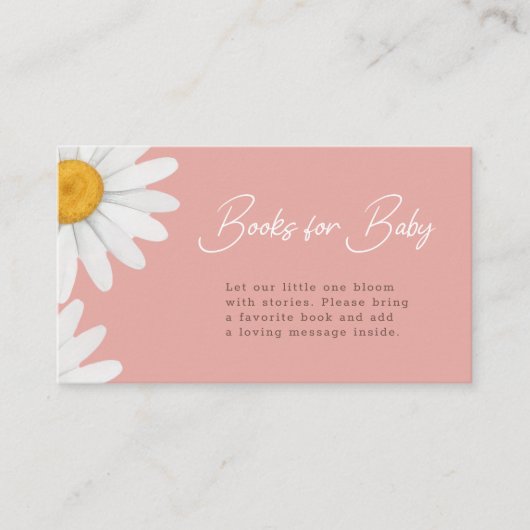 Blush Pink Daisy Floral Books for Baby Informatiekaartje (Voorkant)