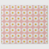 Blush Pink Daisy Floral Pattern Baby Shower Cadeaupapier (Vlak)