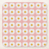 Blush Pink Daisy Floral Pattern Baby Shower Kartonnen Onderzetters (Voorkant)