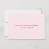 Blush Pink Daisy Flower Girl Baby Shower Flat Bedankkaart (Achterkant)