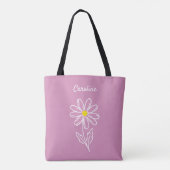 Blush Pink Daisy Flower Personalized  Tote Bag (Achterkant)