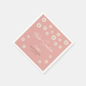 Blush Pink Daisy Hello Sunshine Baby Shower Paper Servet (Hoek)