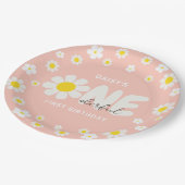 Blush Pink Daisy OneDerful 1st verjaardagsfeestje Papieren Bordje (Gekanteld)