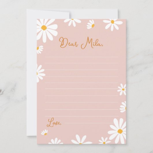 Blush Pink Daisy Time Capsule Note Message Kaart (Voorkant)