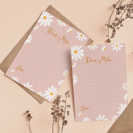 Blush Pink Daisy Time Capsule Note Message Kaart