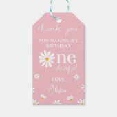 Blush Pink Daisy Verjaardag Dank u Label Cadeaulabel (Voorkant)
