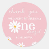 Blush Pink Daisy Verjaardag Sticker Labels (Voorkant)