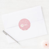 Blush Pink Daisy Verjaardag Sticker Labels (Envelop)