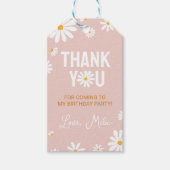 Blush Pink Daisy Verjaardagsfeestje Dank u Label Cadeaulabel (Voorkant)