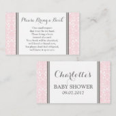 Blush Pink Damask Baby shower Boek Aanvraag Kaart (Voorkant / Achterkant)
