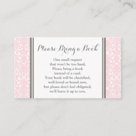 Blush Pink Damask Baby shower Boek Aanvraag Kaart