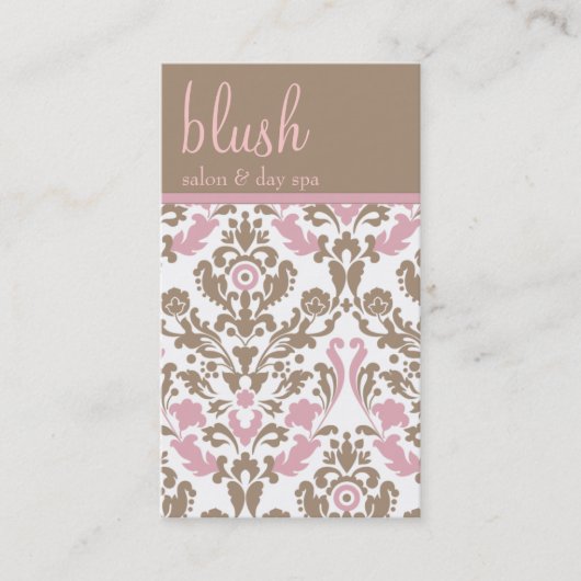 Blush Pink Damask Elegant Visitekaartje (Voorkant)