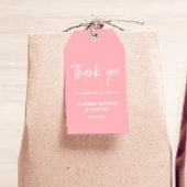 Blush Pink Dank u bruiloft Cadeaulabel