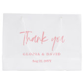 Blush Pink Dank u bruiloft Groot Cadeauzakje (Achterkant)