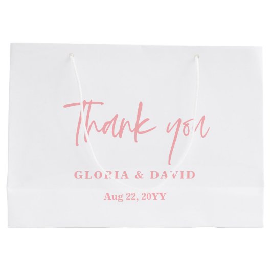 Blush Pink Dank u bruiloft Groot Cadeauzakje (Achterkant)