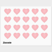 Blush Pink Dank u bruiloft Hart Sticker (Vel)