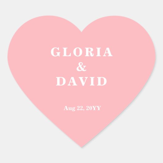 Blush Pink Dank u bruiloft Hart Sticker (Voorkant)