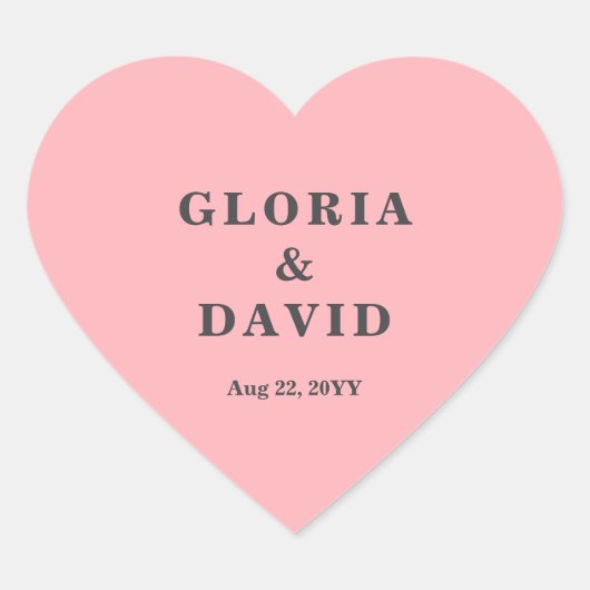 Blush Pink Dank u bruiloft Hart Sticker (Voorkant)