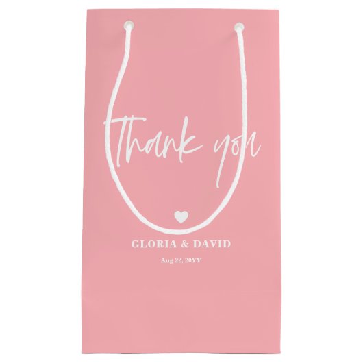 Blush Pink Dank u bruiloft Klein Cadeauzakje (Voorkant)