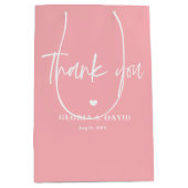 Blush Pink Dank u bruiloft Medium Cadeauzakje (Voorkant)