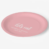 Blush Pink Dank u bruiloft Papieren Bordje (Gekanteld)