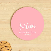 Blush Pink Dank u bruiloft Ronde Kartonnen Onderzetter