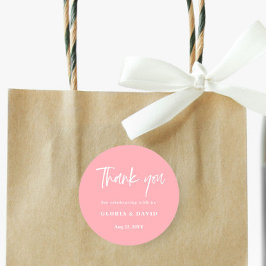 Blush Pink Dank u bruiloft Ronde Sticker