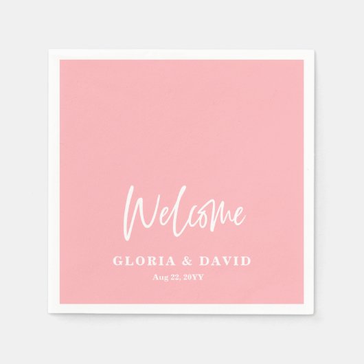 Blush Pink Dank u bruiloft Servet (Voorkant)