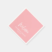 Blush Pink Dank u bruiloft Servet (Hoek)