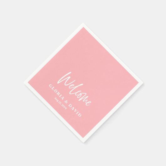 Blush Pink Dank u bruiloft Servet (Hoek)