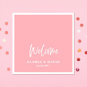 Blush Pink Dank u bruiloft Servet