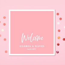 Blush Pink Dank u bruiloft