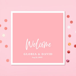 Blush Pink Dank u bruiloft Servet