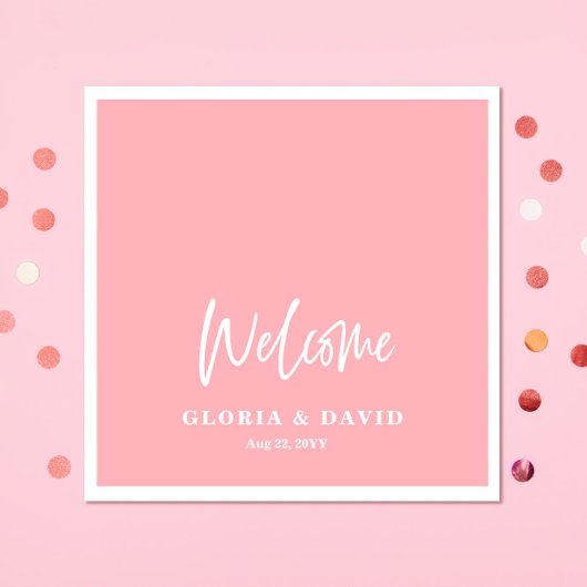 Blush Pink Dank u bruiloft Servet