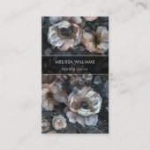 Blush Pink Dark Flowers Visitekaartje (Voorkant)