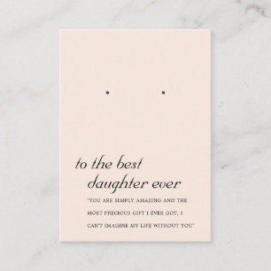 BLUSH PINK DAUGHTER FRIEND EARRING DISPLAY CARD PLAATSKAARTJE